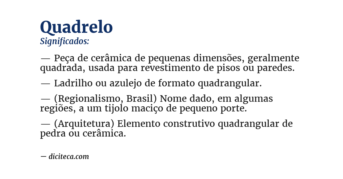 Significado de quadrelo
