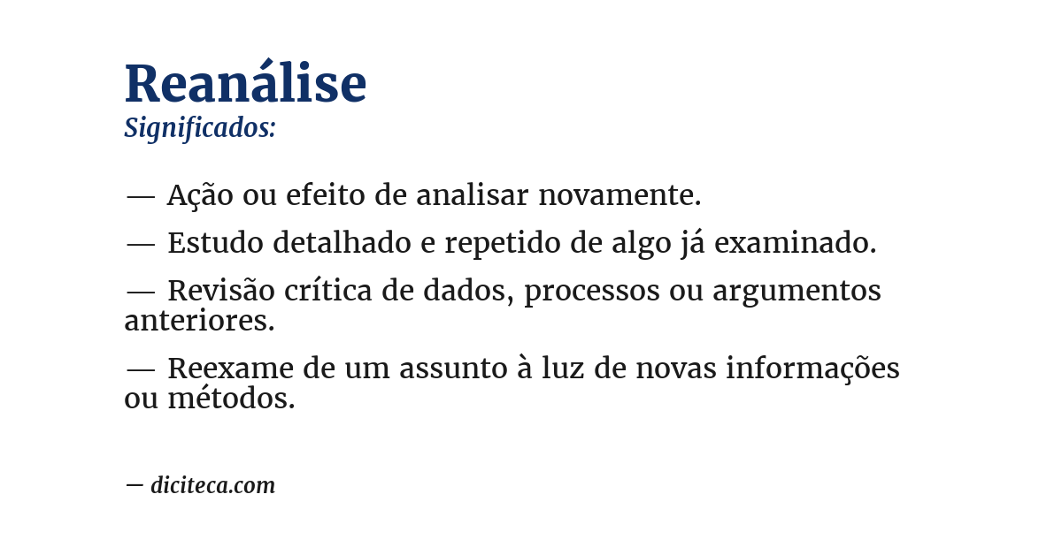 Significado de reanálise