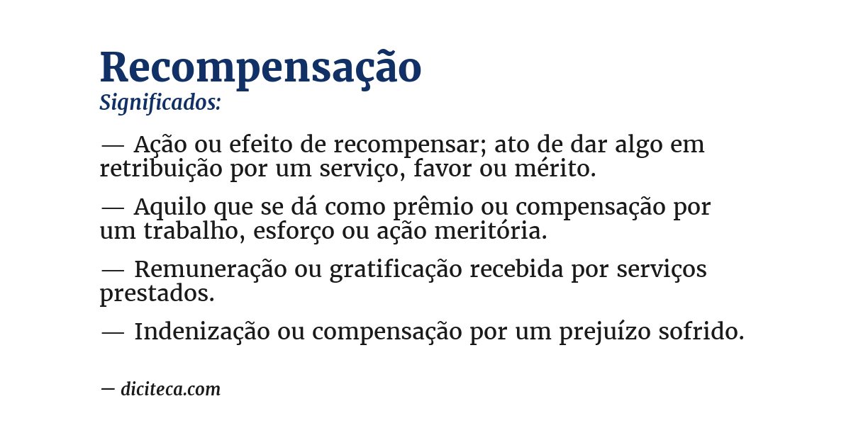 Significado de recompensação