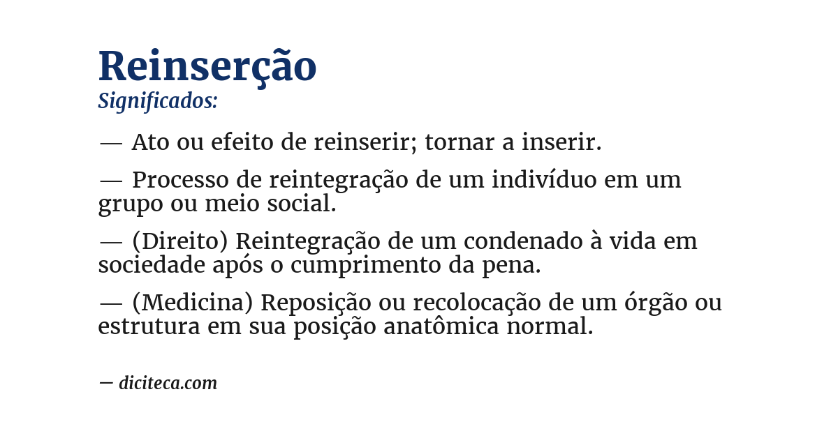 Significado de reinserção