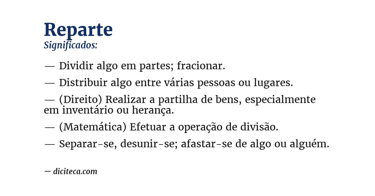 Significado de reparte