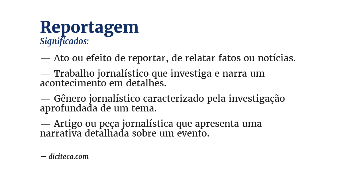 Significado de reportagem