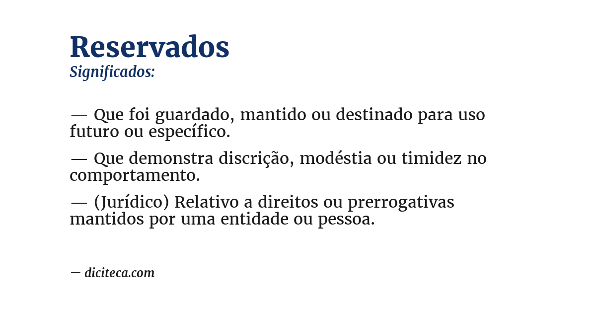 Significado de reservados