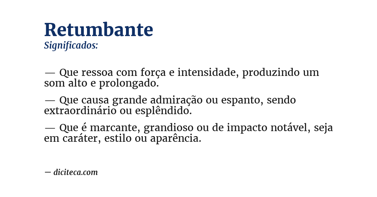 Significado de retumbante