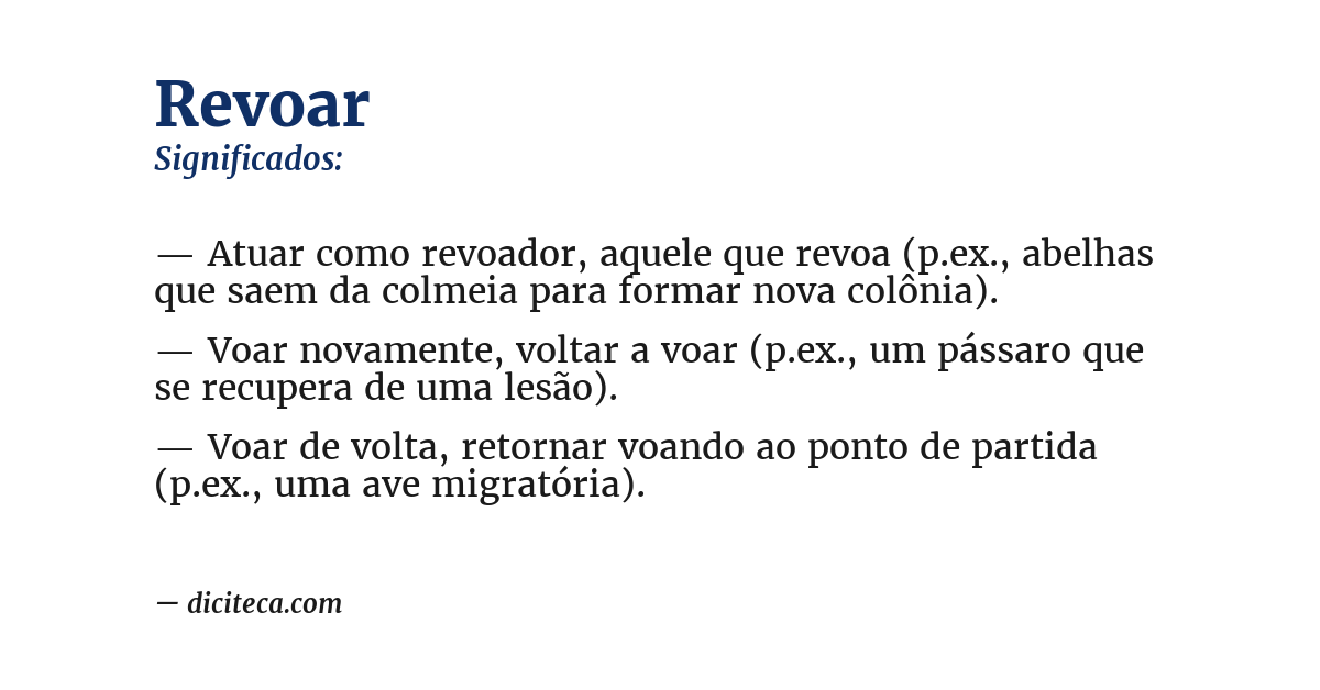 Significado de revoar