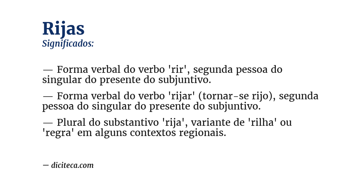 Significado de rijas