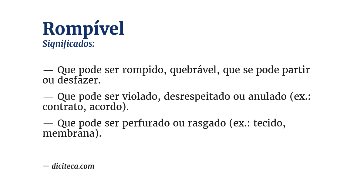 Significado de rompível