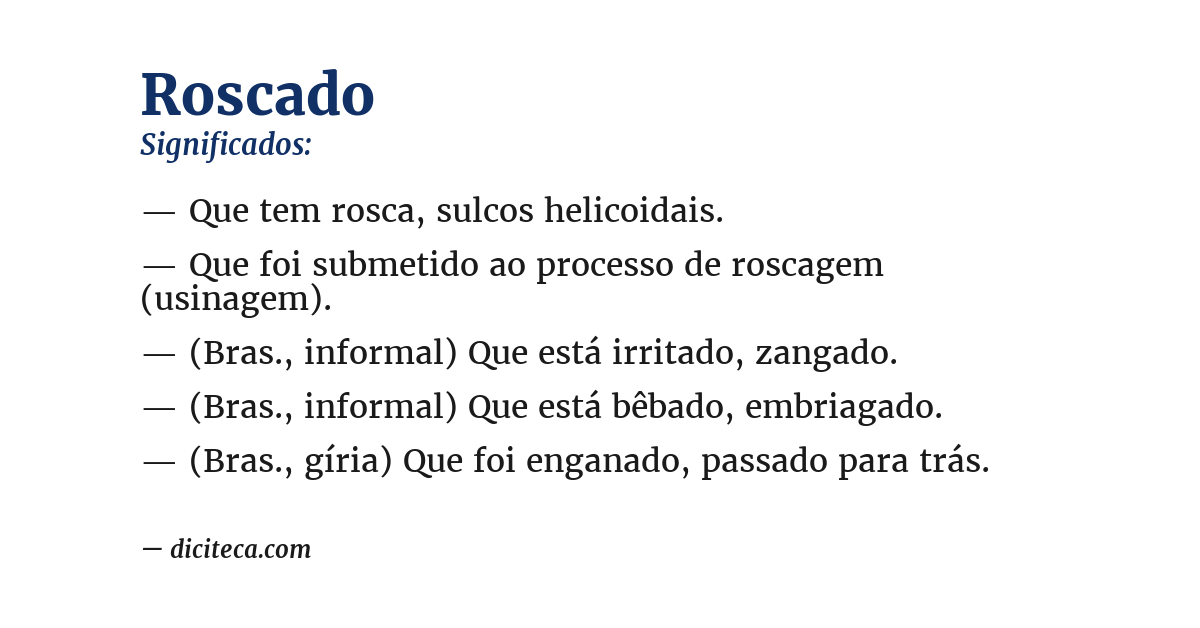 Significado de roscado