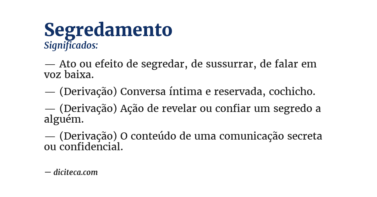 Significado de segredamento