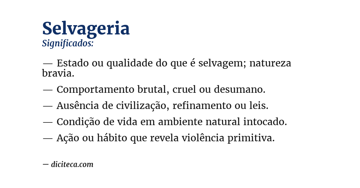 Significado de selvageria