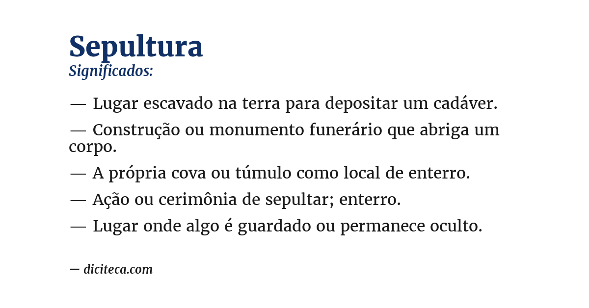 Significado de sepultura