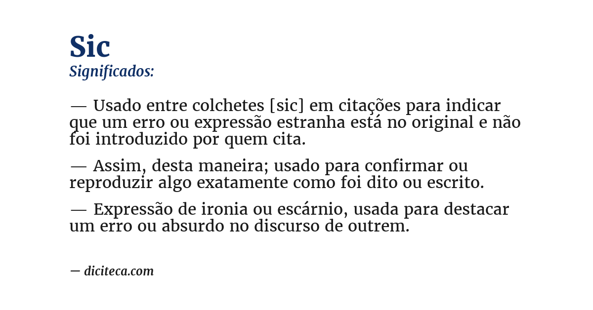 Significado de sic