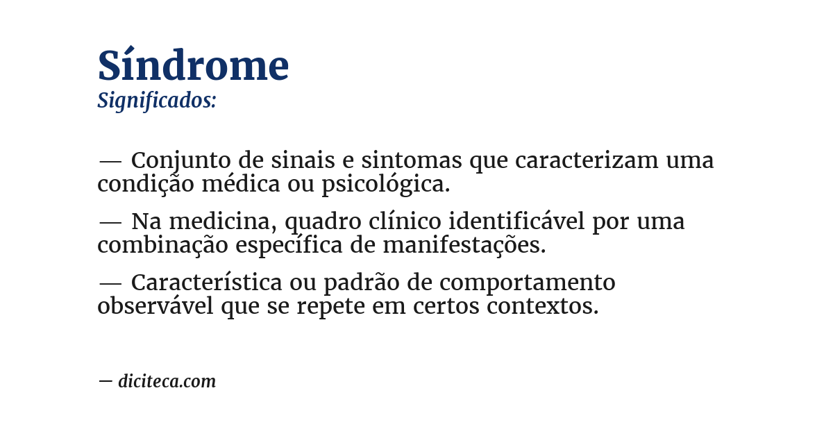 Significado de síndrome