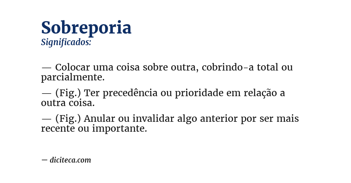 Significado de sobreporia