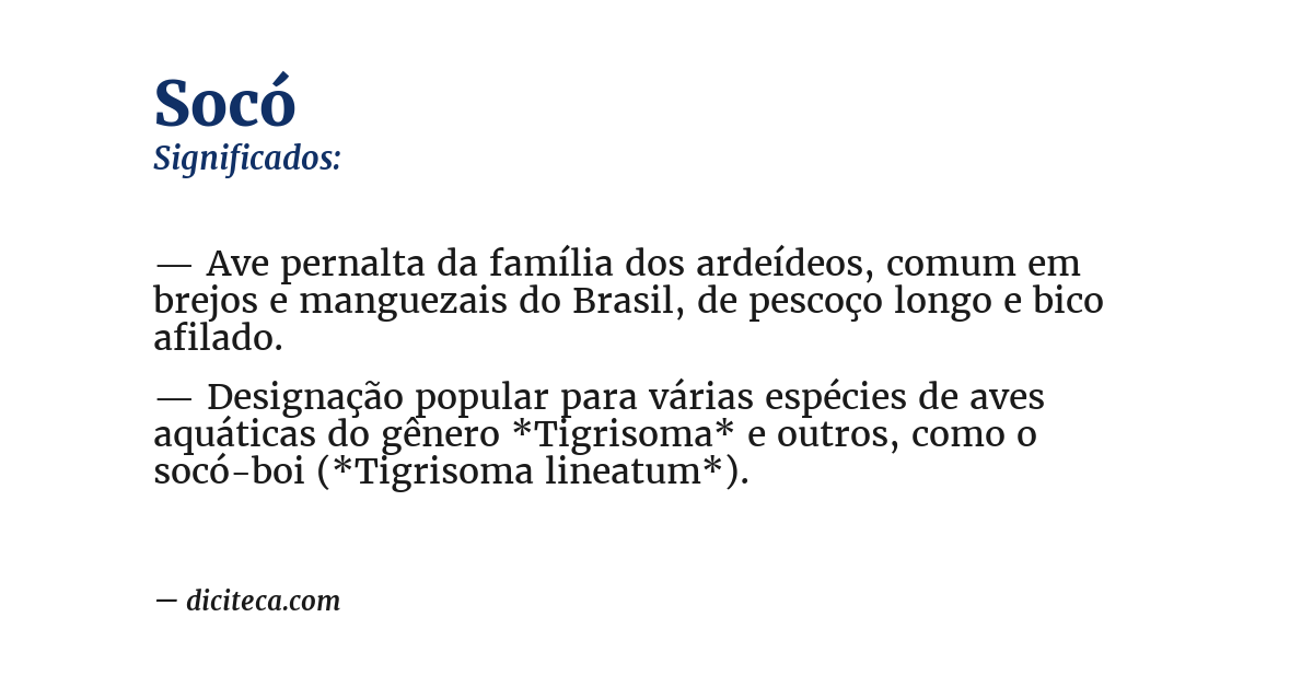 Significado de socó