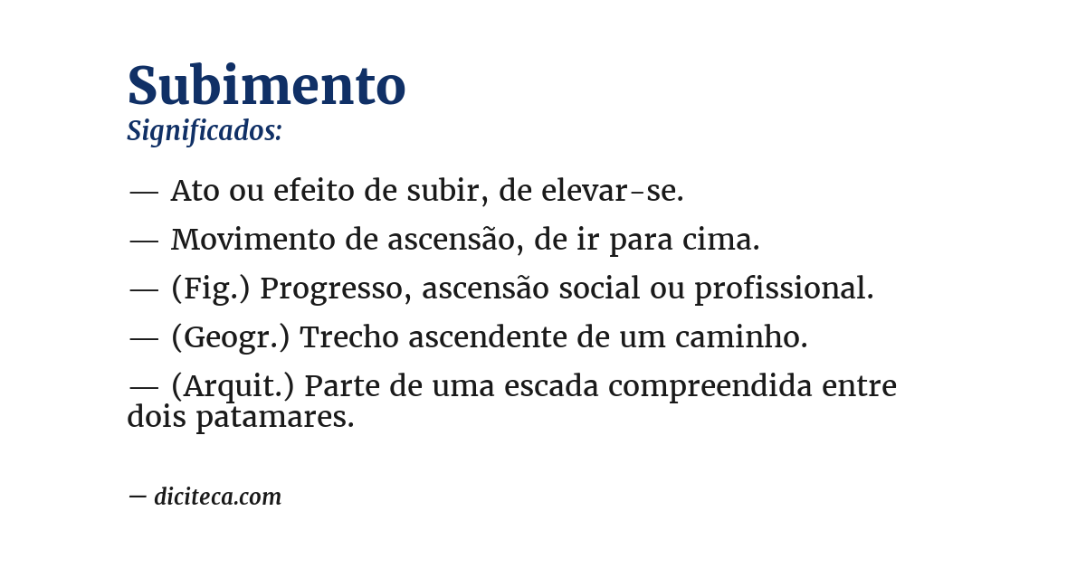 Significado de subimento