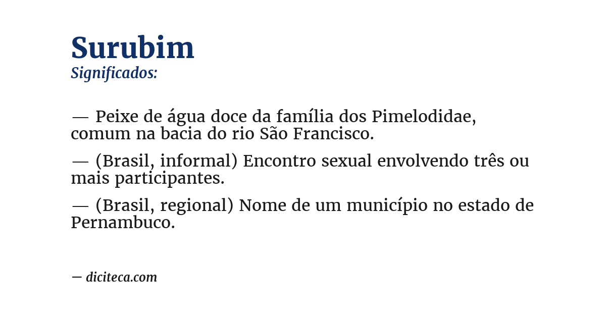 Significado de surubim