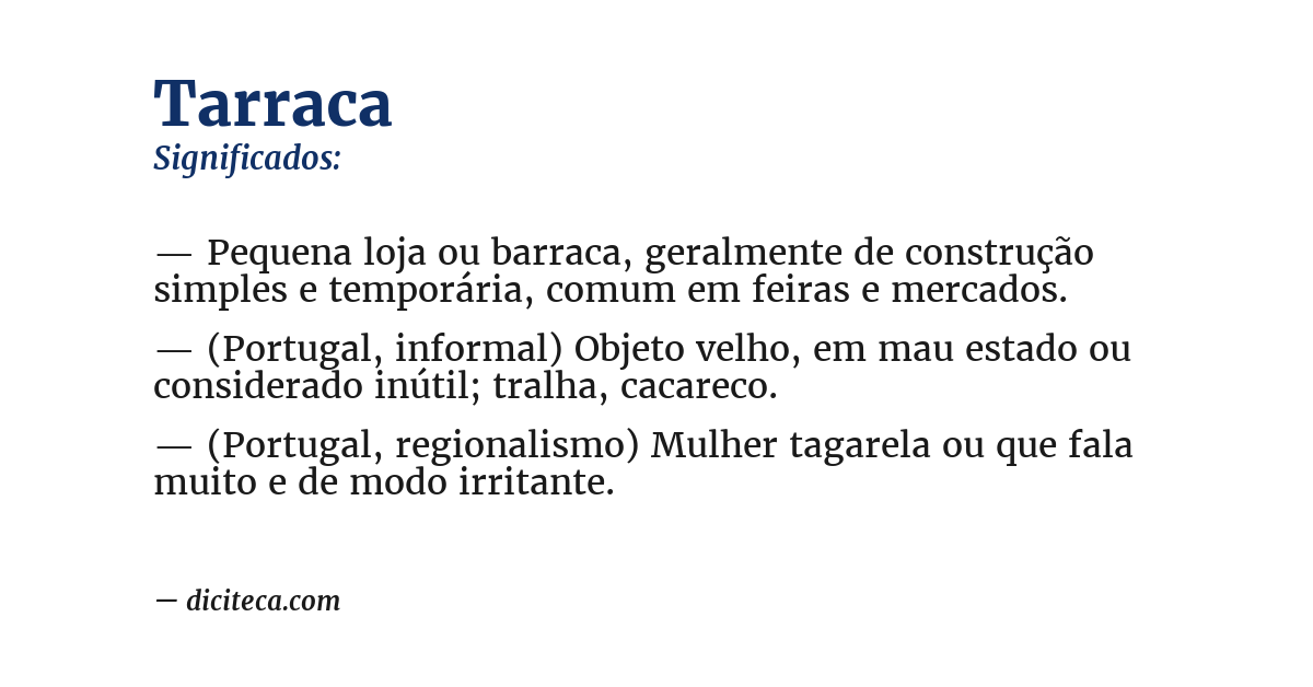 Significado de tarraca