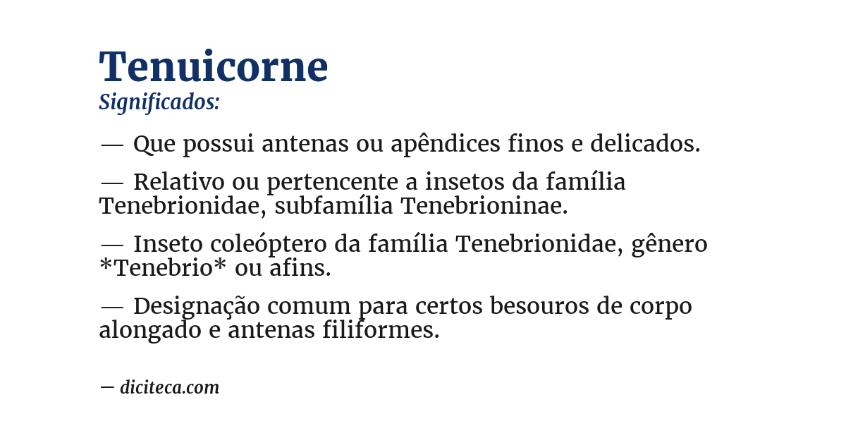 Significado de tenuicorne