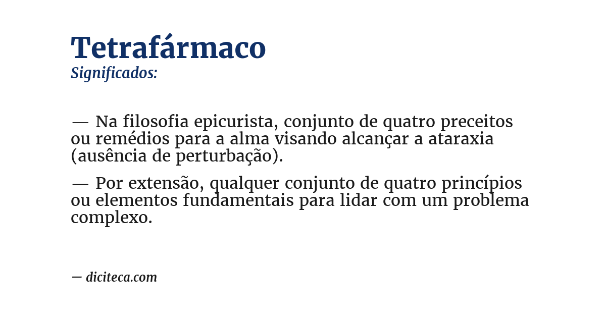 Significado de tetrafármaco
