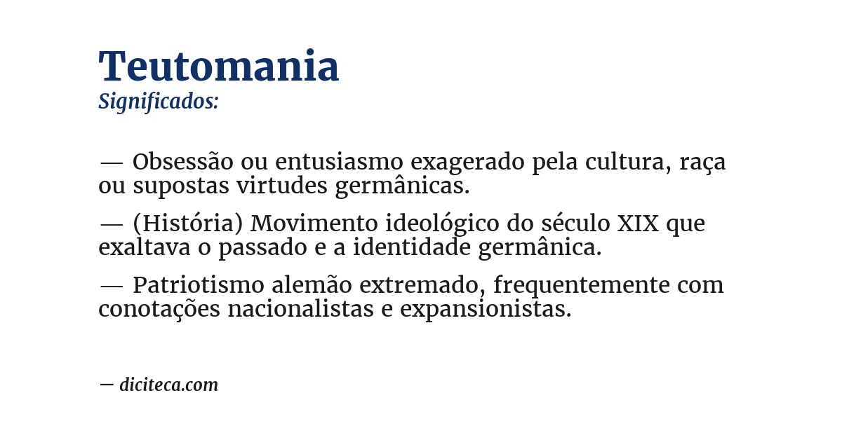 Significado de teutomania