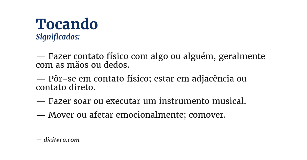 Significado de tocando