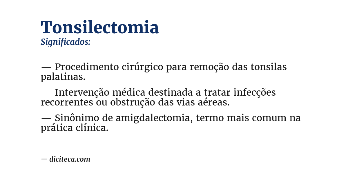 Significado de tonsilectomia