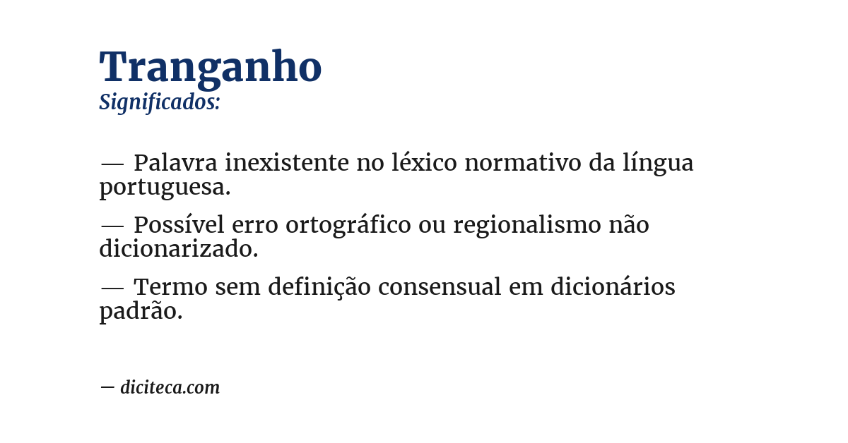 Significado de tranganho
