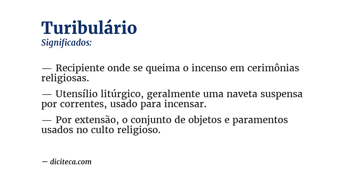Significado de turibulário