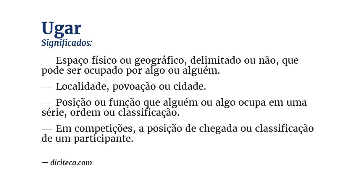 Significado de ugar