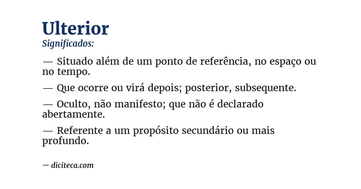 Significado de ulterior