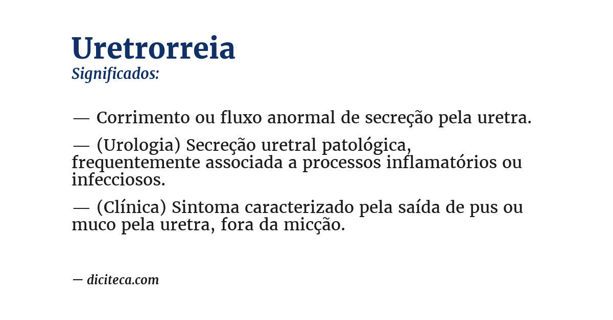 Significado de uretrorreia