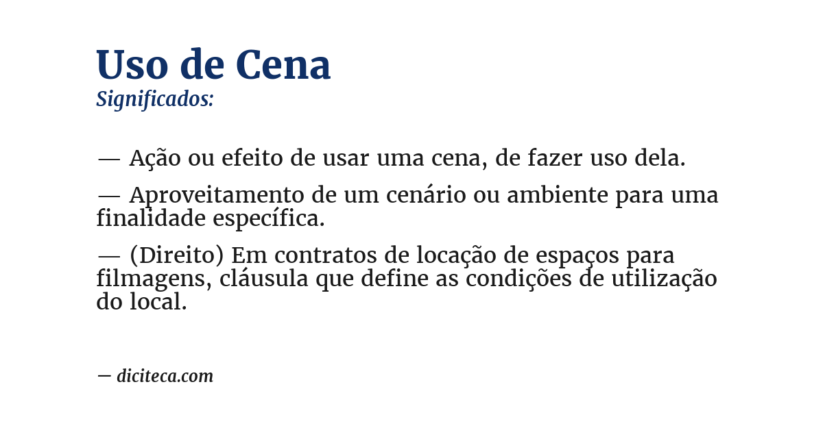 Significado de uso de cena