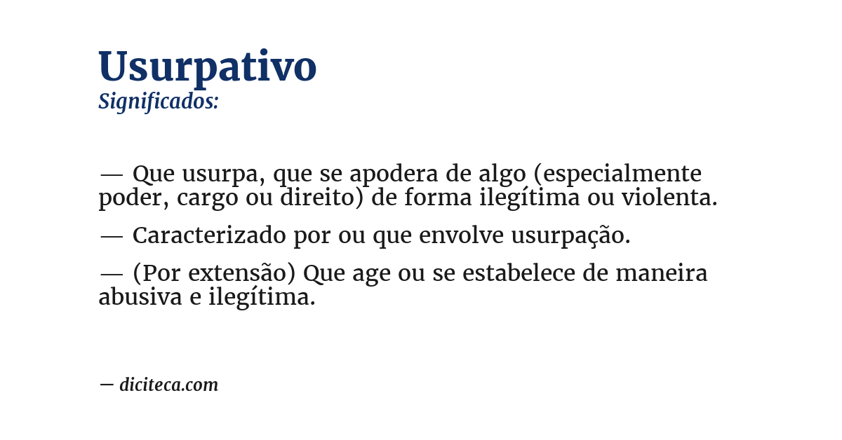 Significado de usurpativo