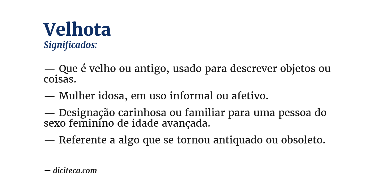 Significado de velhota