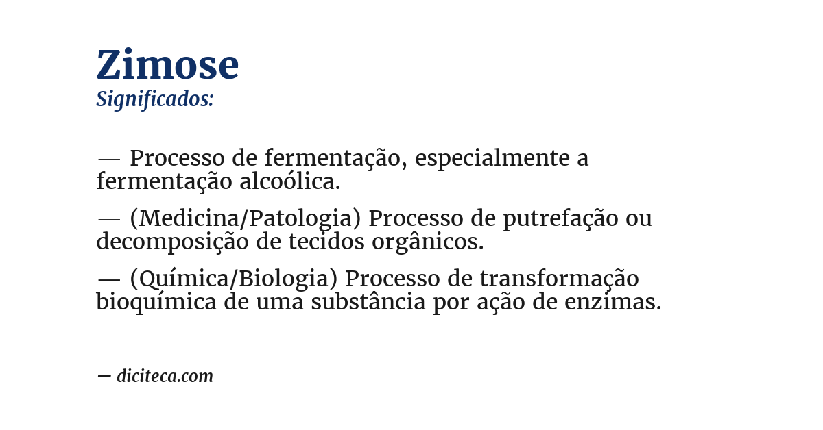 Significado de zimose