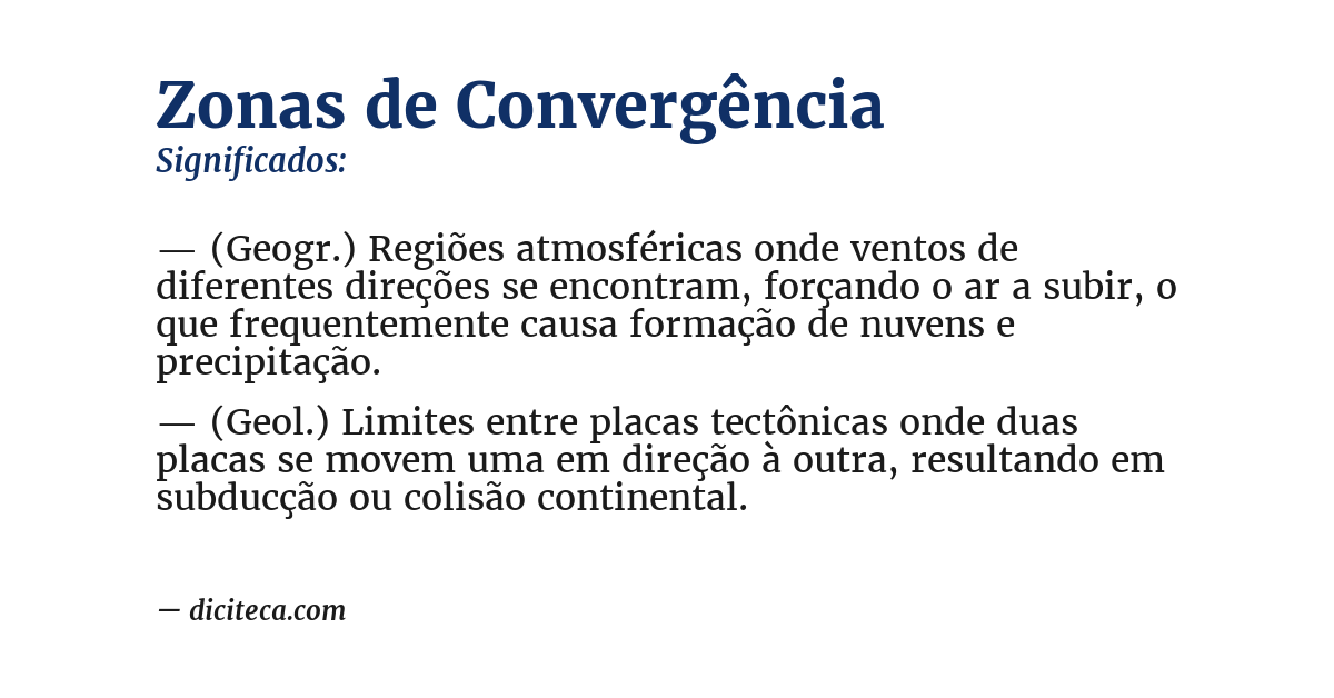 Significado de zonas de convergência