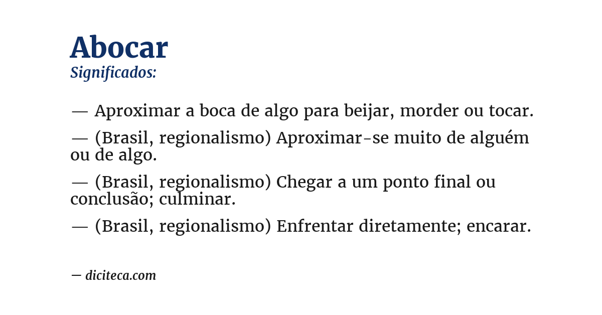 Significado de abocar