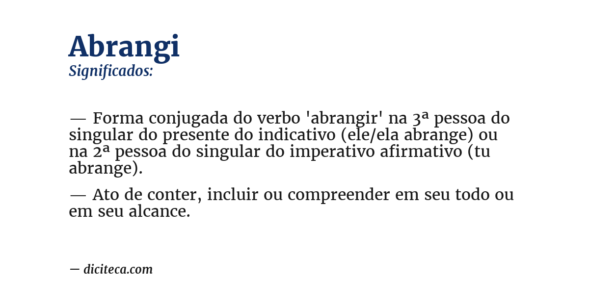 Significado de abrangi