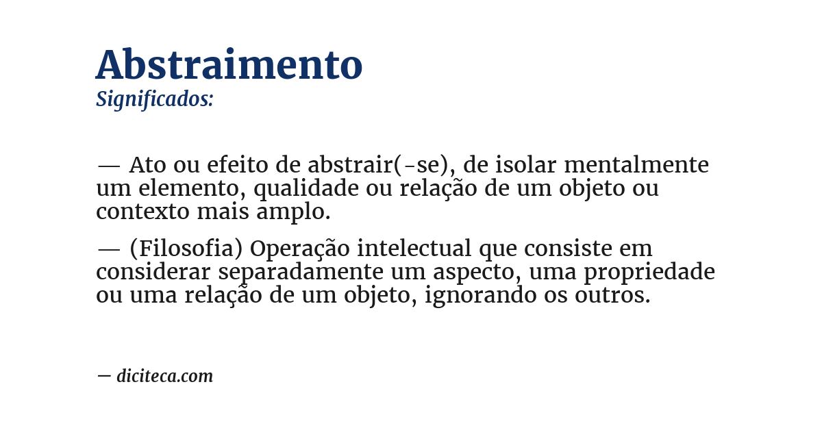 Significado de abstraimento