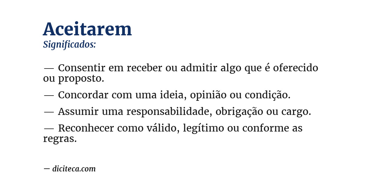 Significado de aceitarem