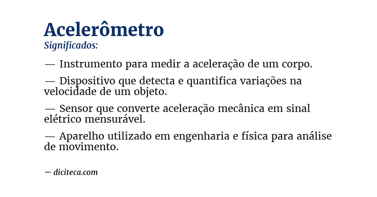Significado de acelerômetro