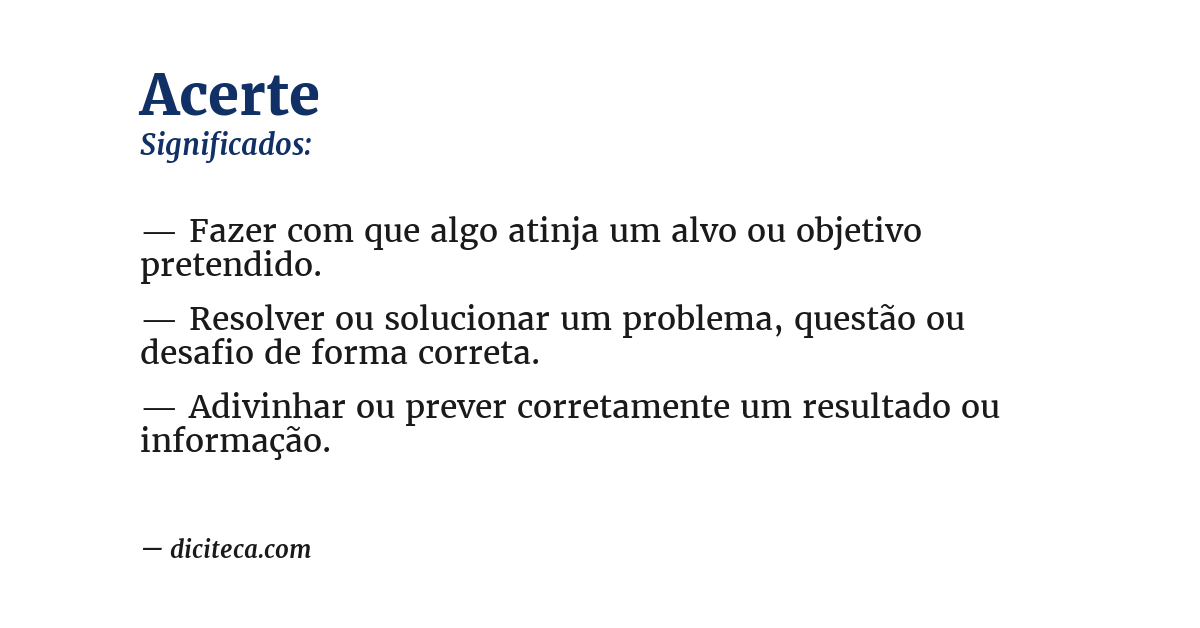 Significado de acerte