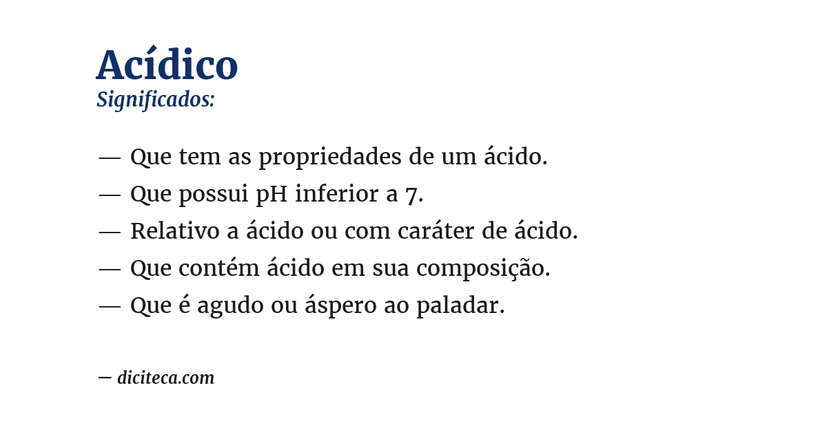 Significado de acídico