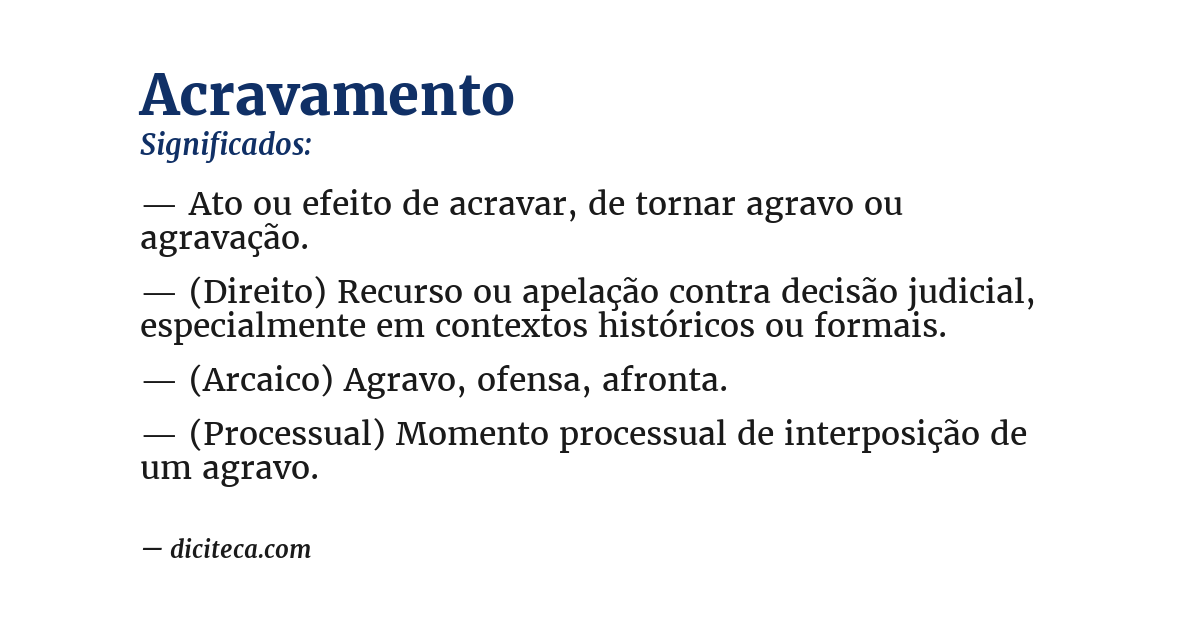 Significado de acravamento