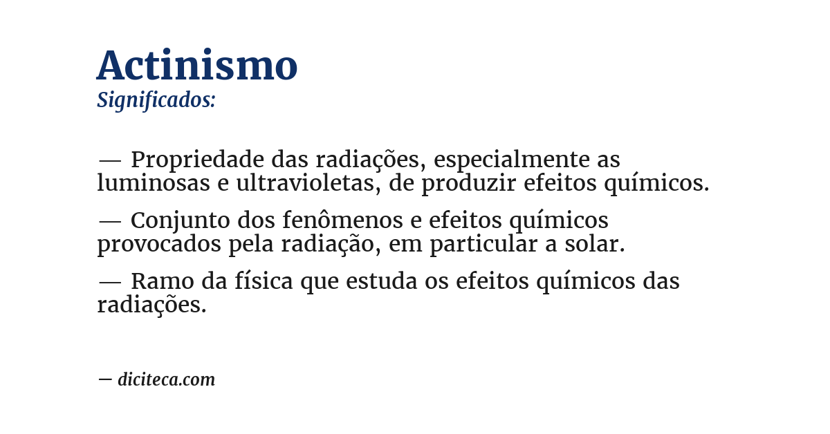 Significado de actinismo