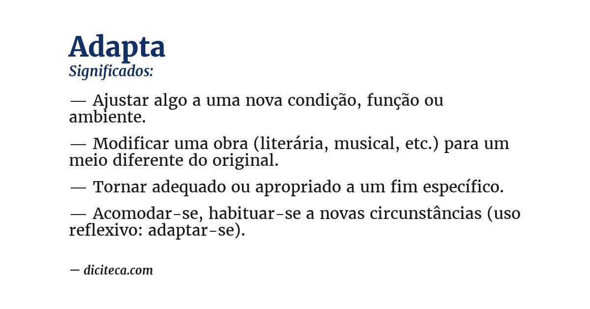 Significado de adapta
