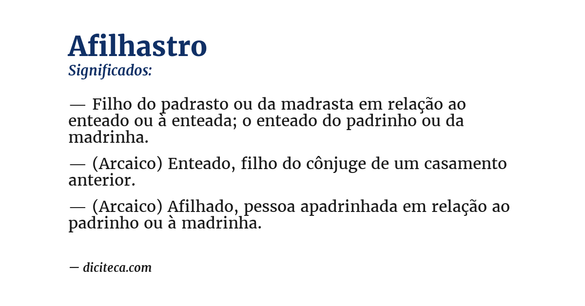 Significado de afilhastro