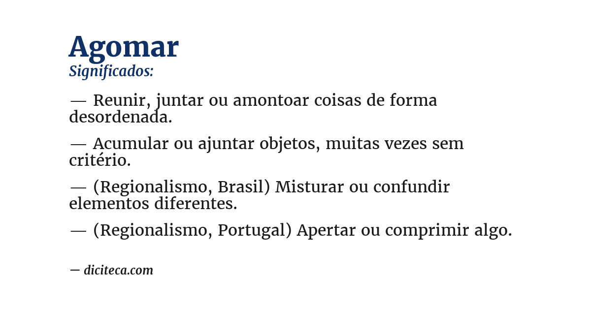 Significado de agomar