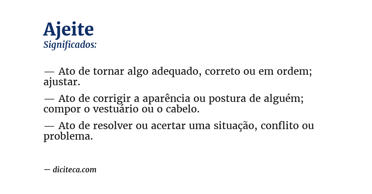 Significado de ajeite